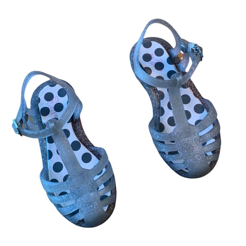 Zara Clear With Glitter Sparkles Jelly Sandals 6.5